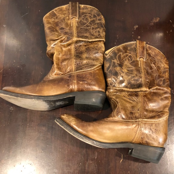 DOUBLE-H WOMENS WESTERN BOOT-VINTAGE BROWN LEATHER - Picture 6 of 8